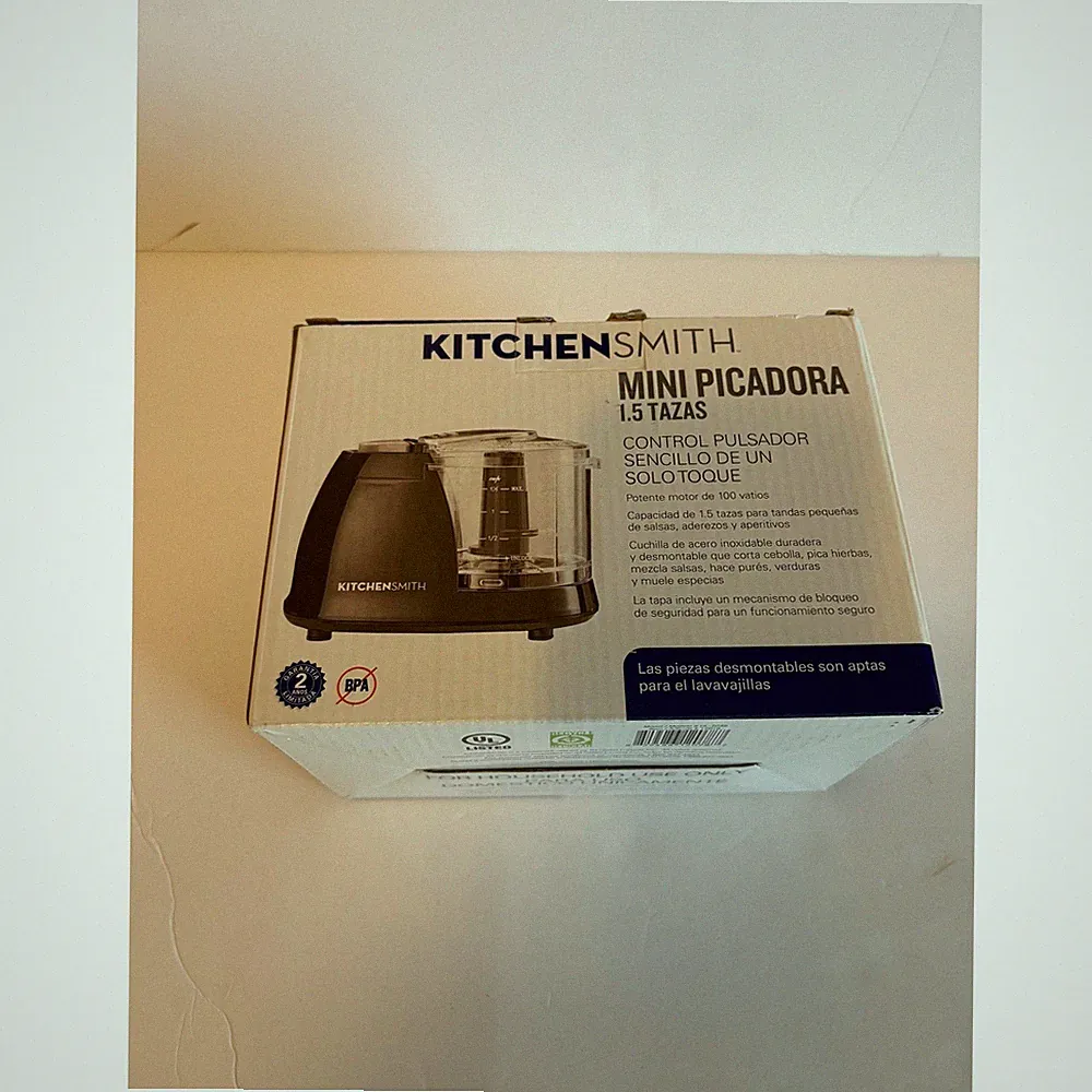 KitchenSmith 1.5 Cup Mini Chopper Black Food Processor 100W One Touch Pulse