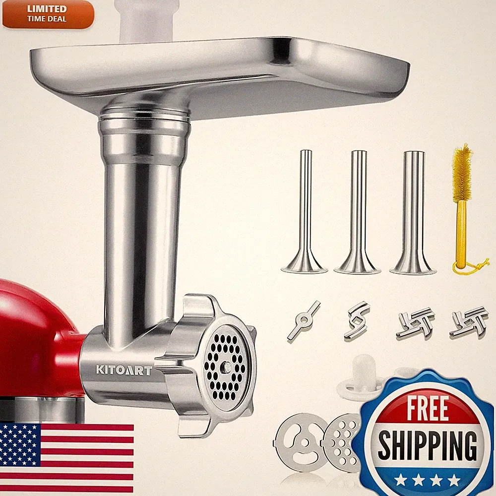 KITOART Stainless Steel Meat Grinder Attachments KitchenAid Mixers Grinder Pro
