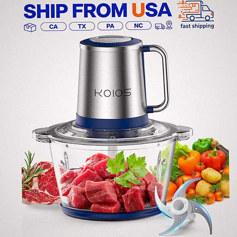 KOIOS 2L Mini Food Processor with 300W Motor 4 Blade 8 Cup Electric Meat Chopper