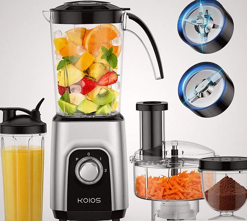 KOIOS 4-in-1 Blender and Food Processor Combo, 1000W, Dishwasher Safe