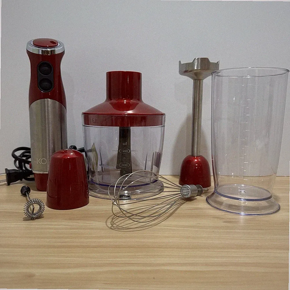 KOIOS 800W 4-in-1 Multifunctional Hand Immersion Blender 12 Speed Red HB-2046