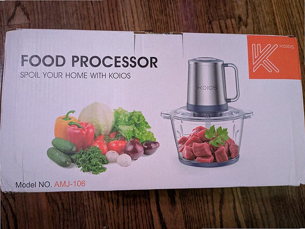 KOIOS AMJ-106 Mini Food Processor 2L Glass Bowl 500W 2-Speed BPA-Free