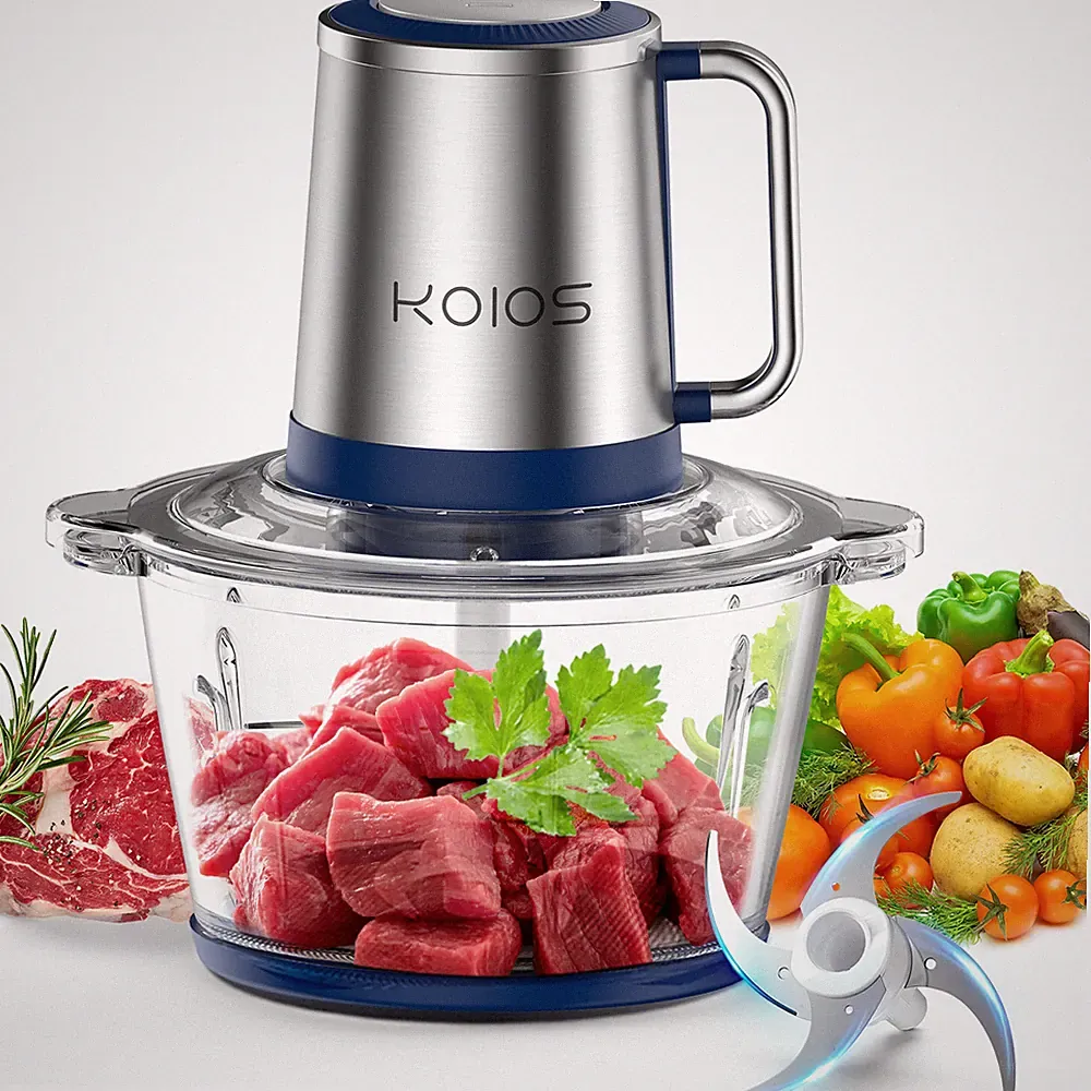 KOIOS Electric Food Processor, 2-Speed Food Chopper Meat Grinder with Glass Bowl