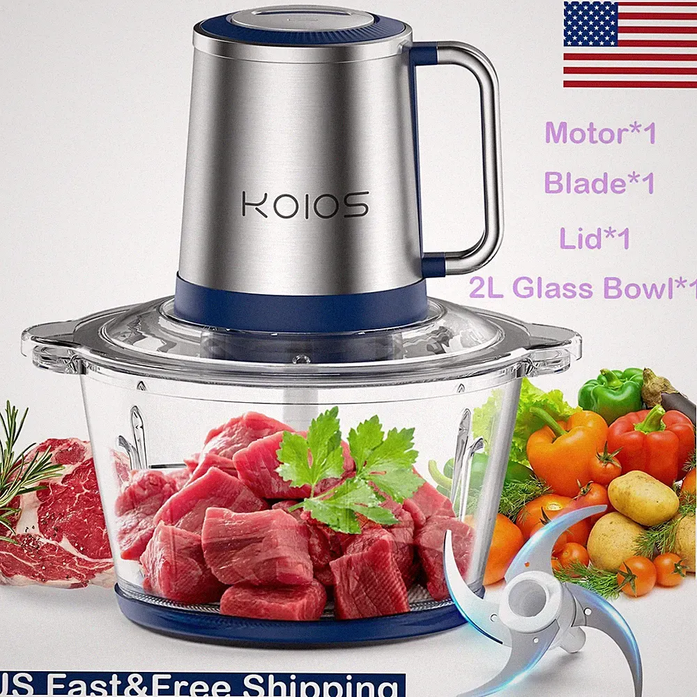 KOIOS Electric Food Vege Chopper Food Processor Kitchen Meat Grinder Mixer 2L