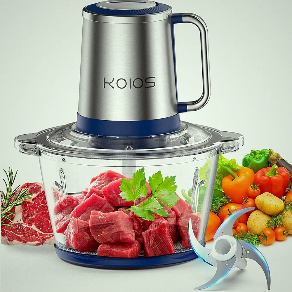 KOIOS Electric Vegetable Chopper Food Processor Meat Grinder Mixer Glass Bowl