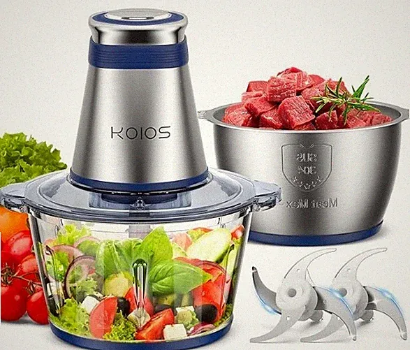 KOIOS Food Processor, 500W Electric Food Chopper with 2 Bowls (8 Cup+8 Cup) & 2