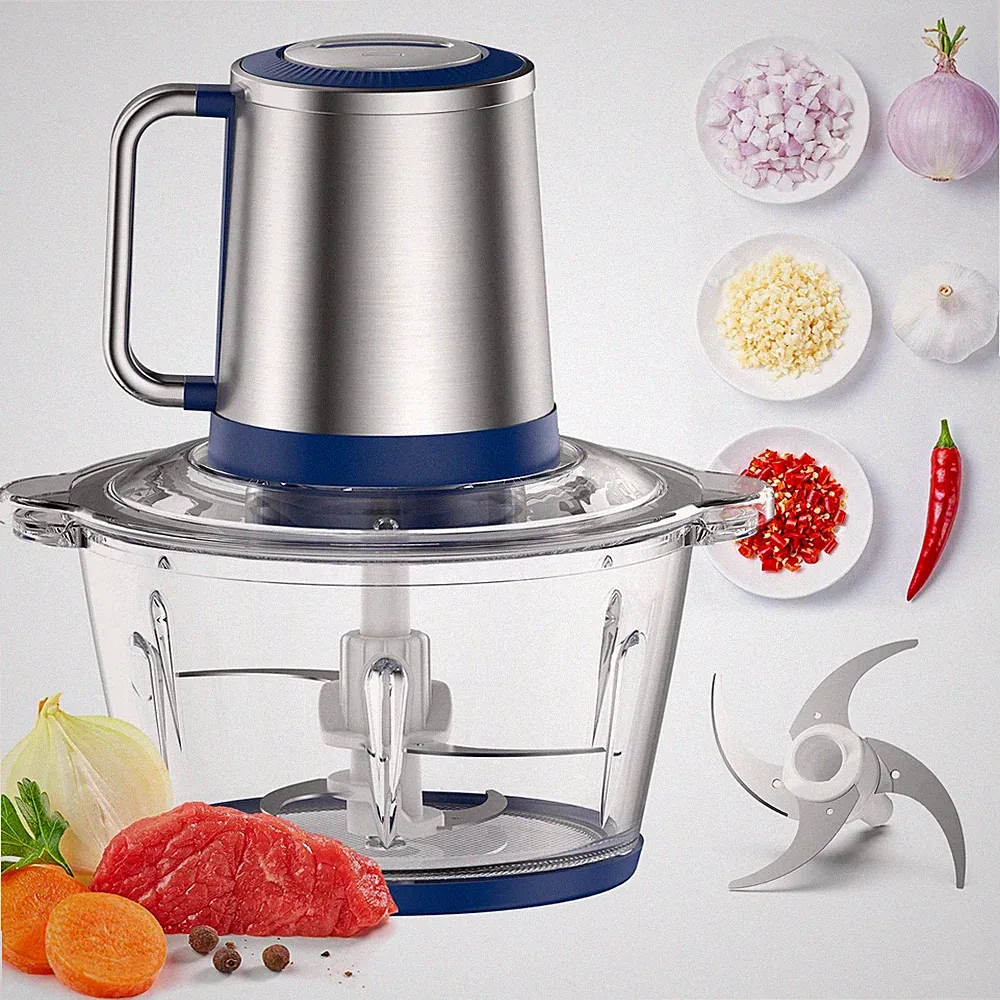 KOIOS Food Processors Electric Food Chopper Mixer 8 Cup Glass Bowl Chop Grinder