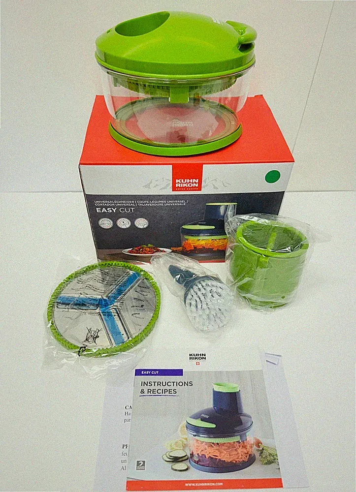 Kuhn Rikon 27415 Easy Cut Hand-powered Food Processor 4 Cup BPA Free New GREEN
