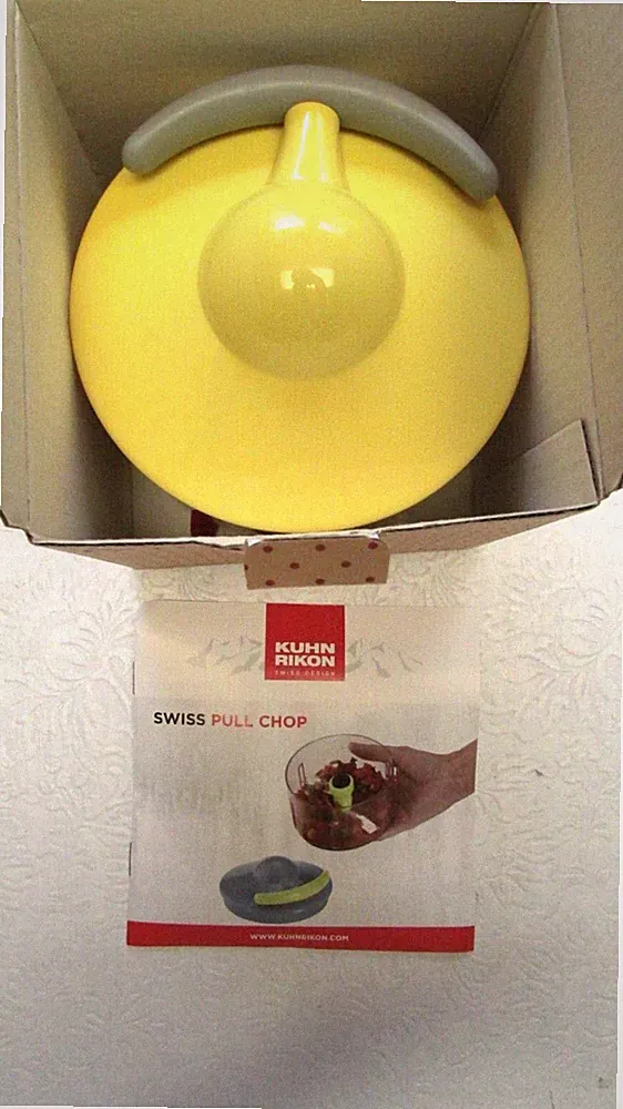 Kuhn Rikon Swiss Pull Chop/Manual Food Processor with Pull Cord YELLOW