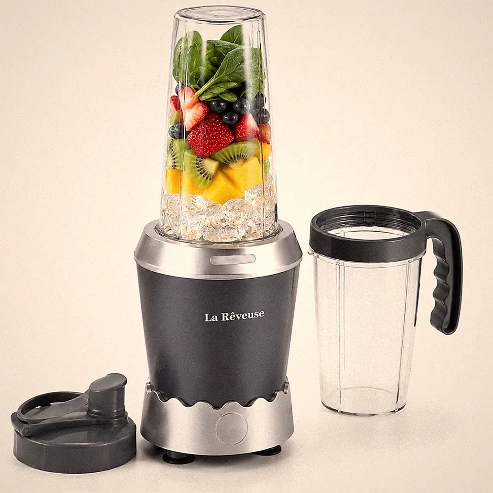 La Reveuse 1000W Personal Blender 24oz To-Go Cup Gray LARB2305