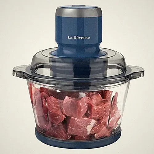 La Reveuse Electric Food Processor, 7-Cup Chopper Glass 7-Cup, Blue