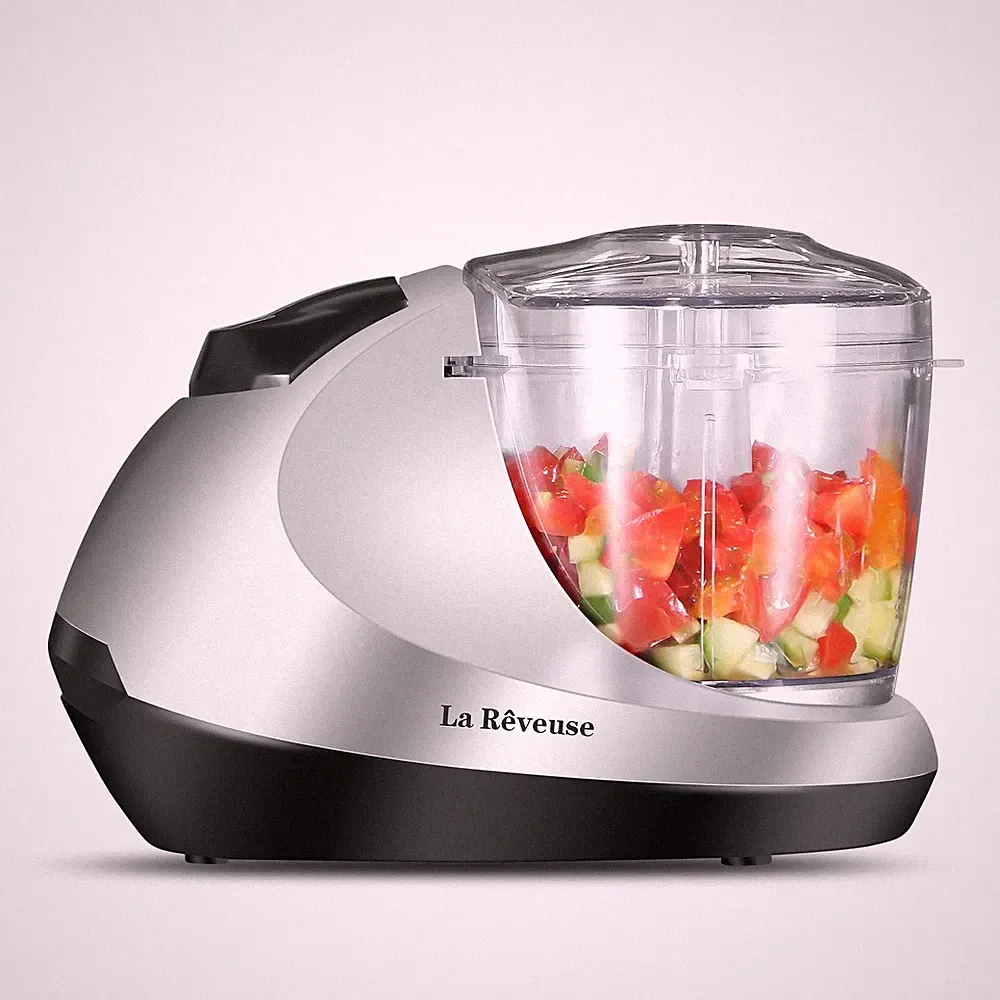 La Reveuse Electric Mini Food Chopper 7.87 x 4.92 5.9 inches, Silver