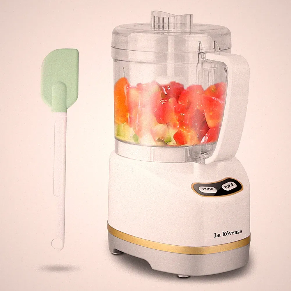 La Reveuse Electric Mini Food Processor Small Chopper 200 Watts 2-Cup Prep Bowl