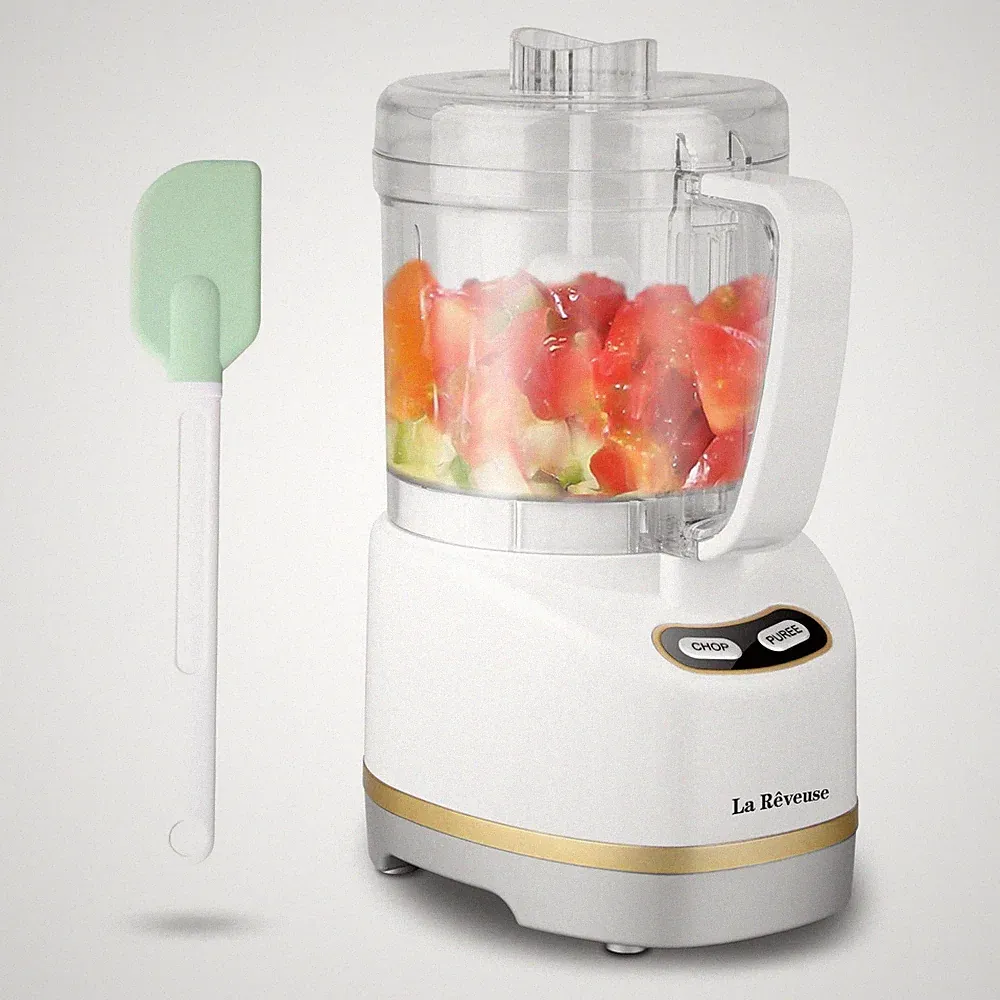 La Reveuse Mini Food Processor Small Chopper 200 Watts 2-Cup Prep Bowl for Mi...