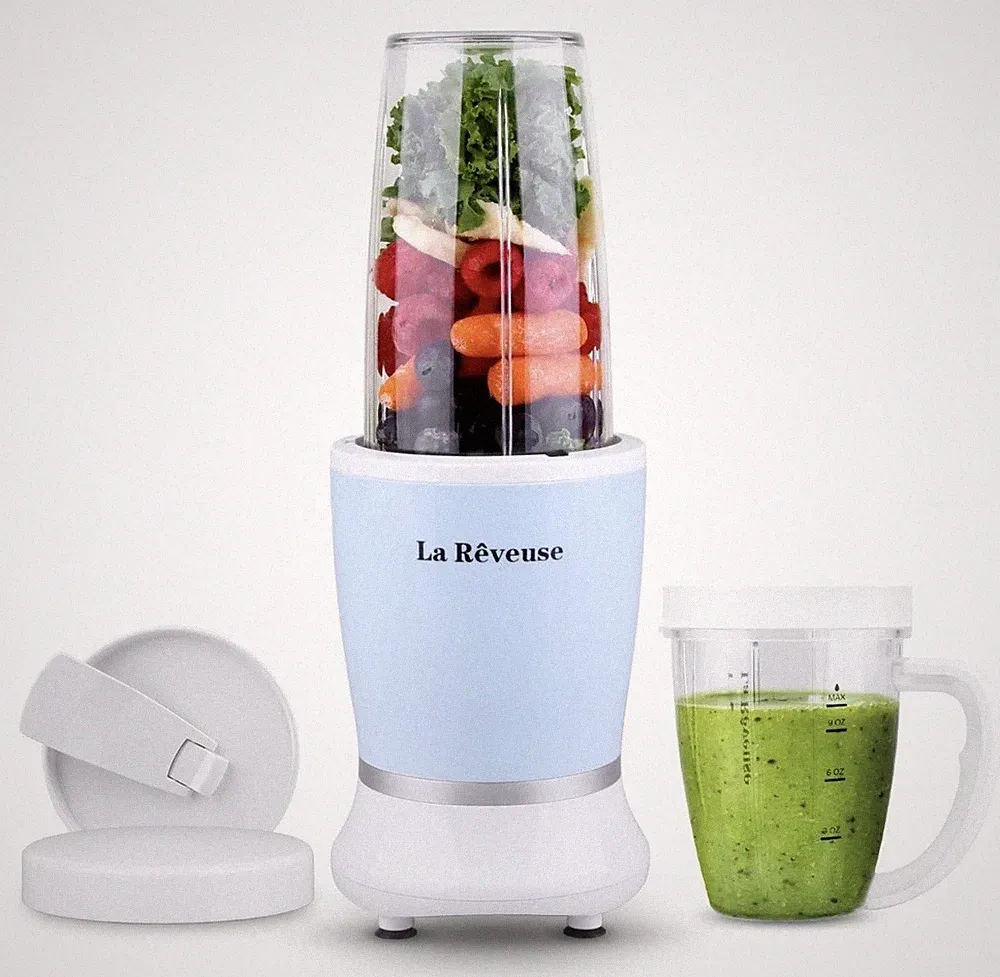 La Reveuse Personal Size Blender 250 Watts Power for Shakes Sky Blue