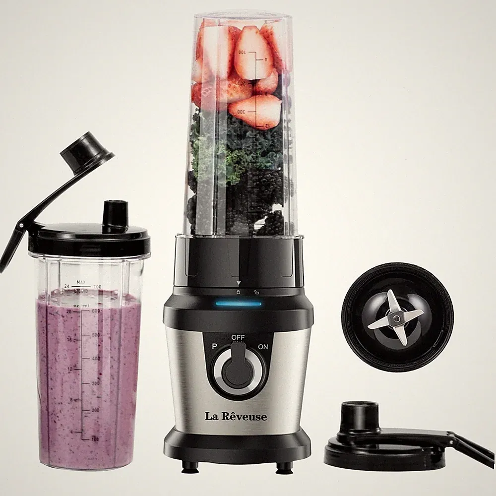 La Reveuse Personal Size Blender for Shakes Smoothies,400W, with 2 x 24 Oz Bl...