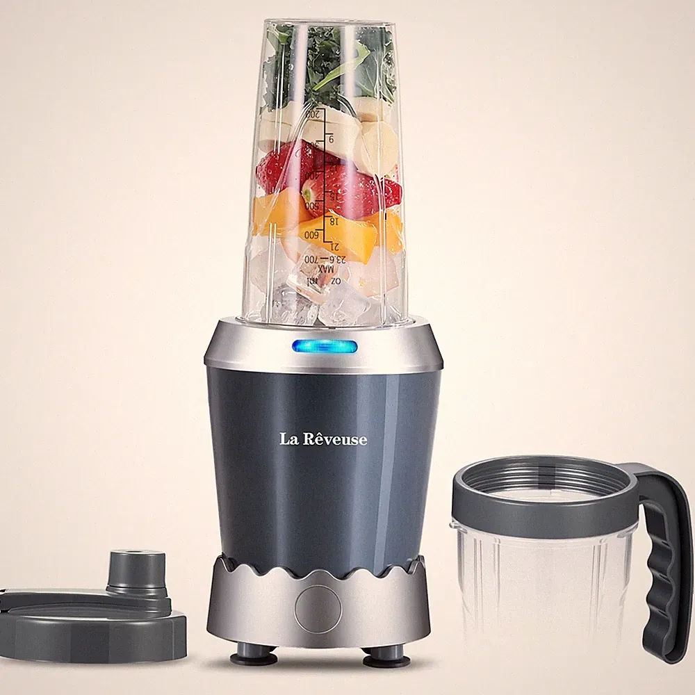 La Reveuse Personal Size Smoothie Blender Pro, 1000W High 1000 Watts, Gray