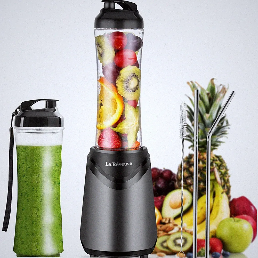 La Reveuse Smoothie Blender Personal Size 300 Watts with 2 Pieces 18 oz BPA-F...