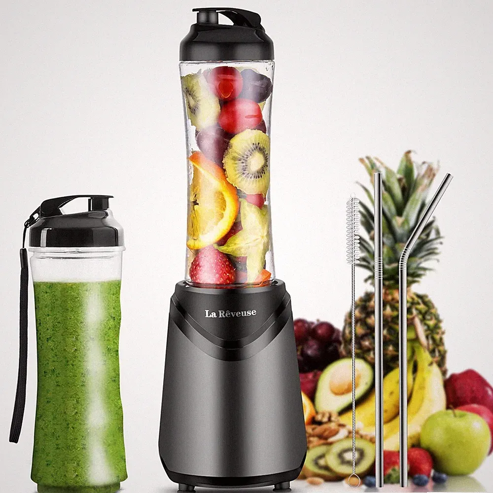 La Reveuse Smoothie Blender Personal Size 300 Watts with 2 Pieces 18 oz BPA-F...