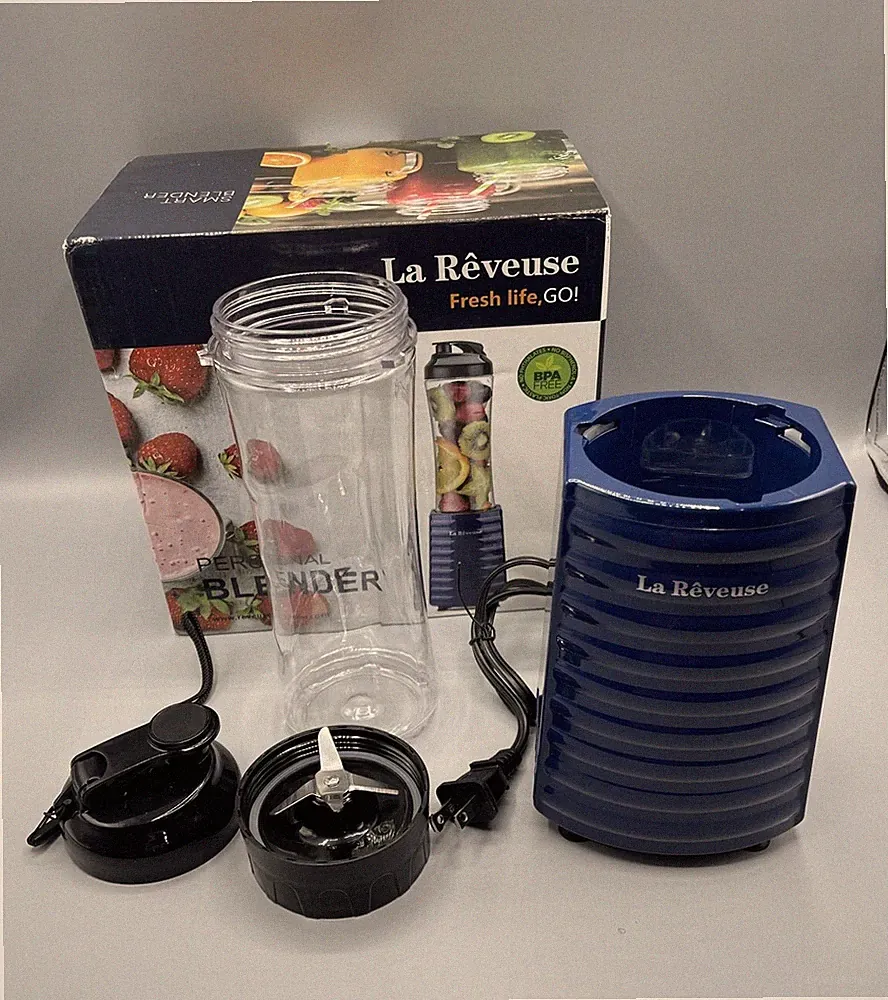 La Reveuse Smoothies Blender Personal 300W Navy with Travel Bottle