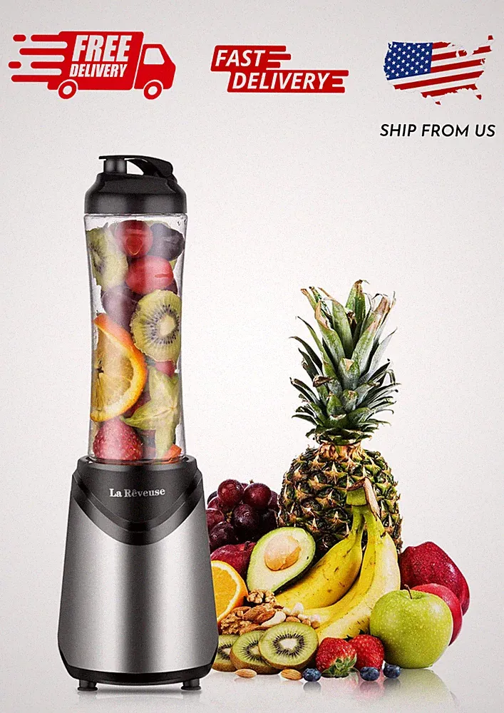 La Reveuse Smoothies Blender Personal Size 300 Watts with 18 oz BPA-Free Portabl
