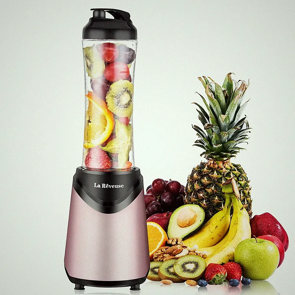 La Reveuse Smoothies Blender Personal Size 300 Watts with 1802 (300W), Pink