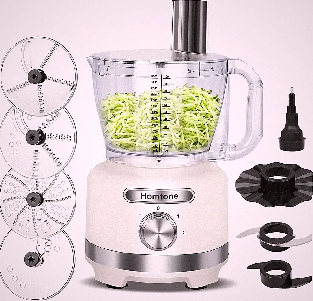 Large Food Processor Homtone 16 Cup Chopper Shredder Slicer