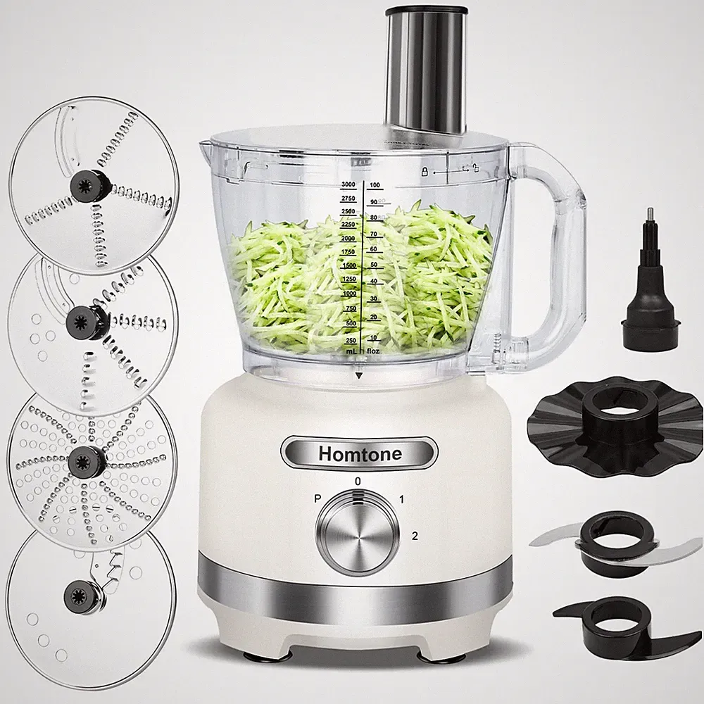 Large Food Processor Homtone 16 Cup Chopper Shredder Slicer