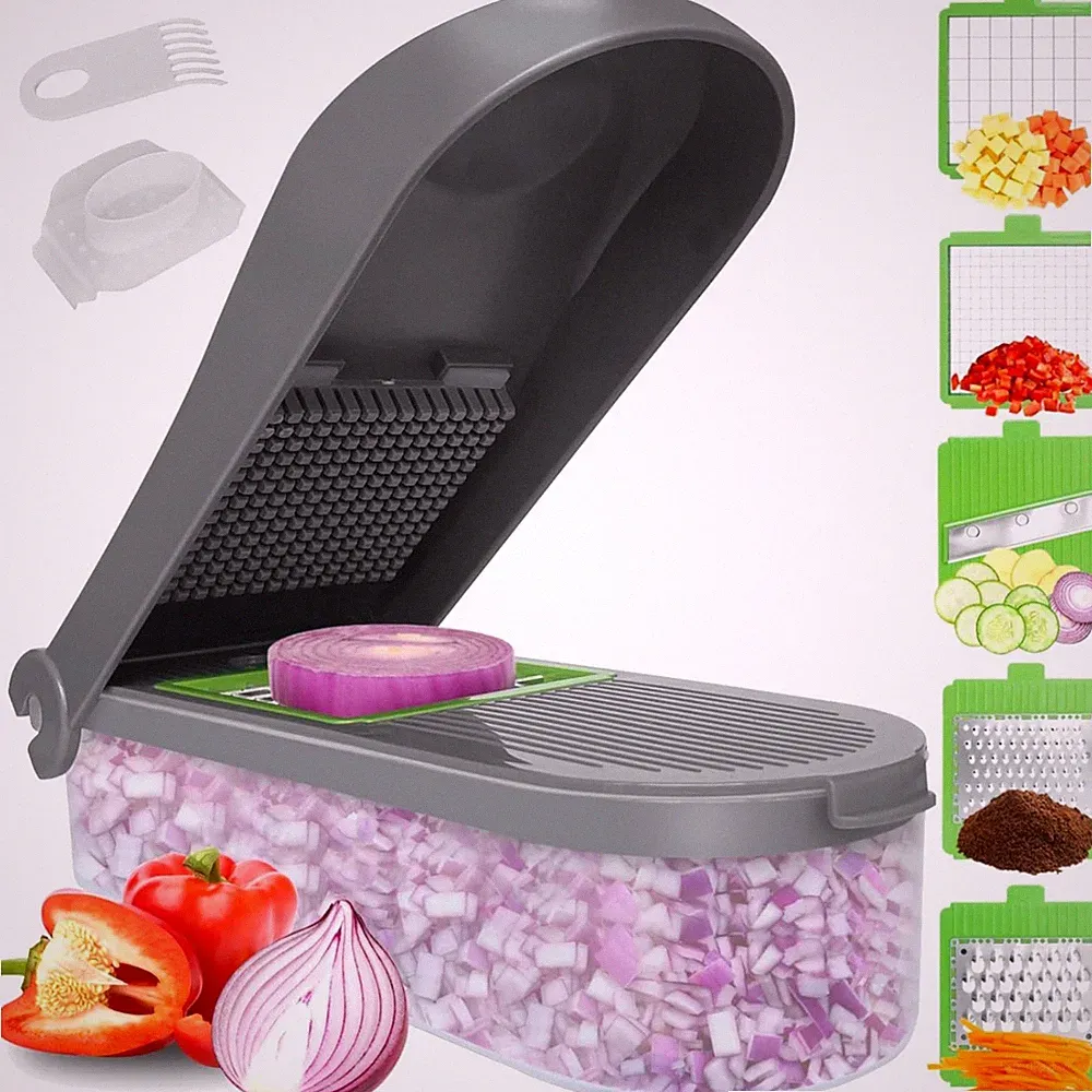 Large Manual Food Processor Vegetable Chopper 1003ML Salad Fruit Nuts