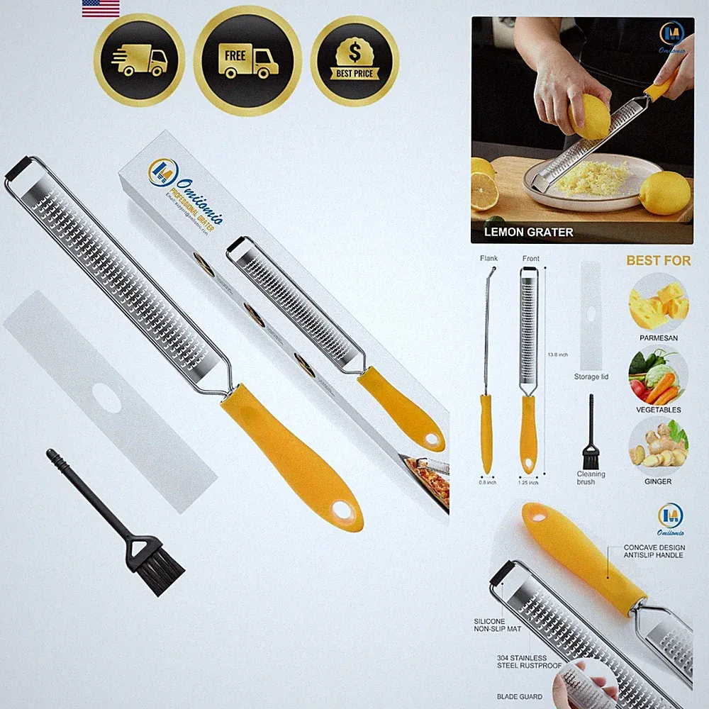 Lemon Zester & Heavy Duty Cheese Grater & Vegetable Grater — Parmesan Cheese...