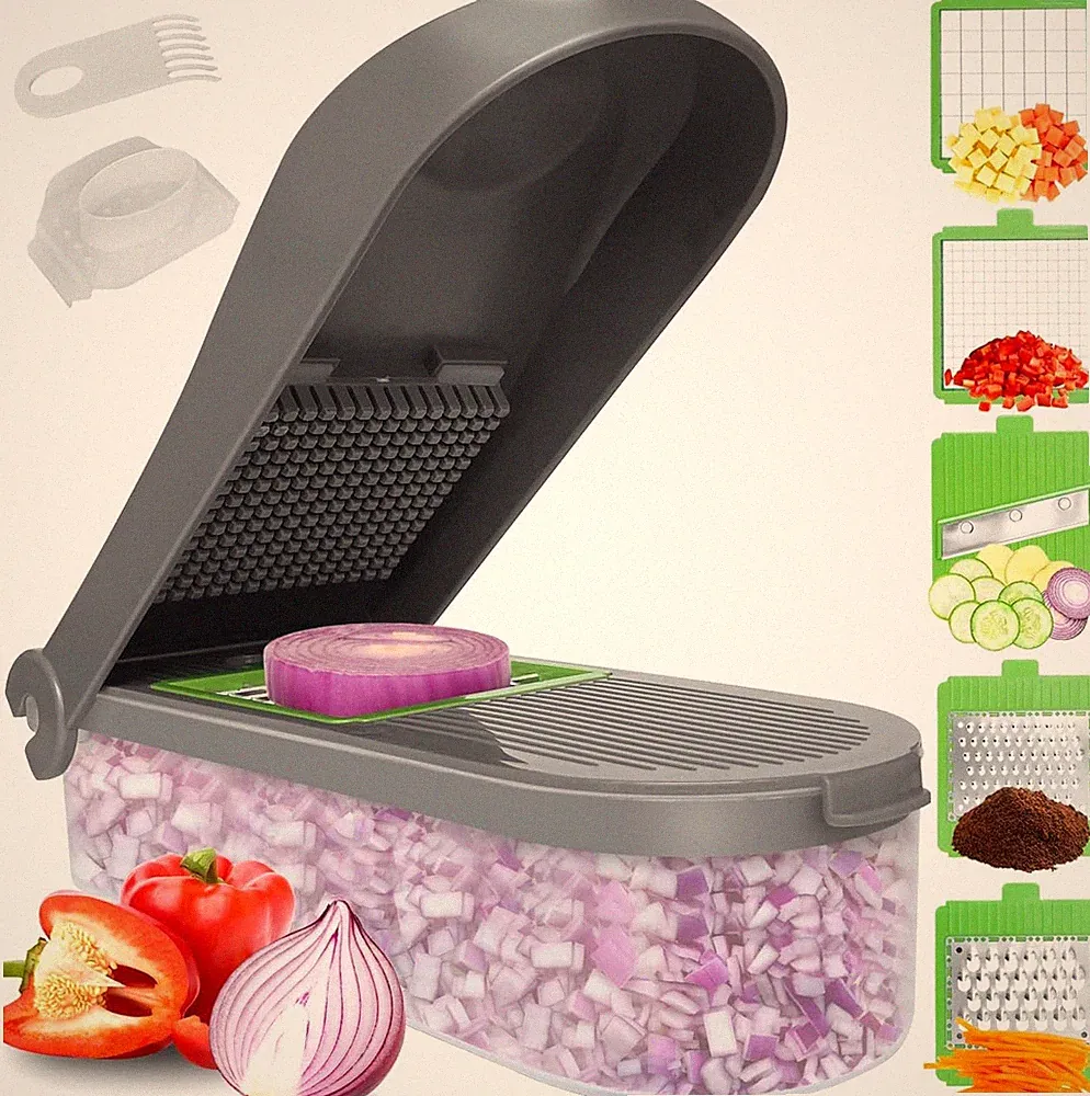 LHS Manual Food Processor Large Vegetable Chopper, 1003ML Pull String Chopper Ga