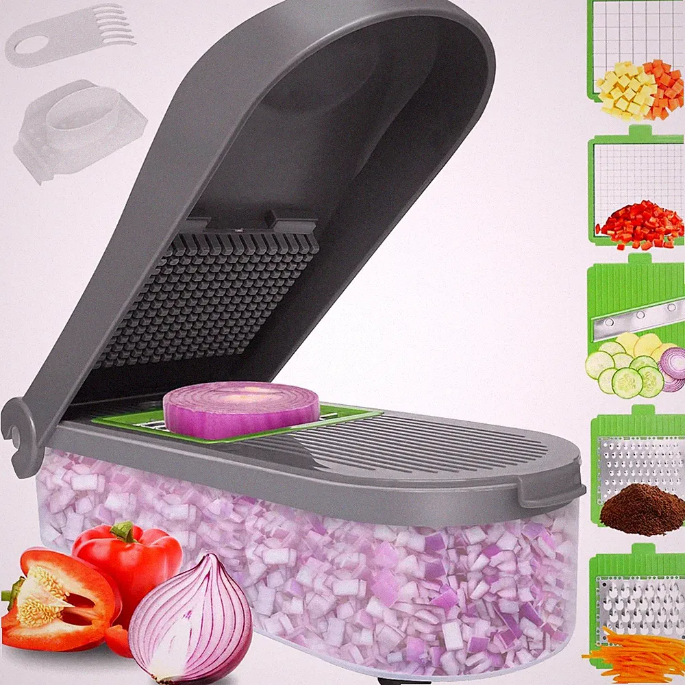 LHS Manual Food Processor Large Vegetable Chopper, 1003ML Pull String Chopper Ga