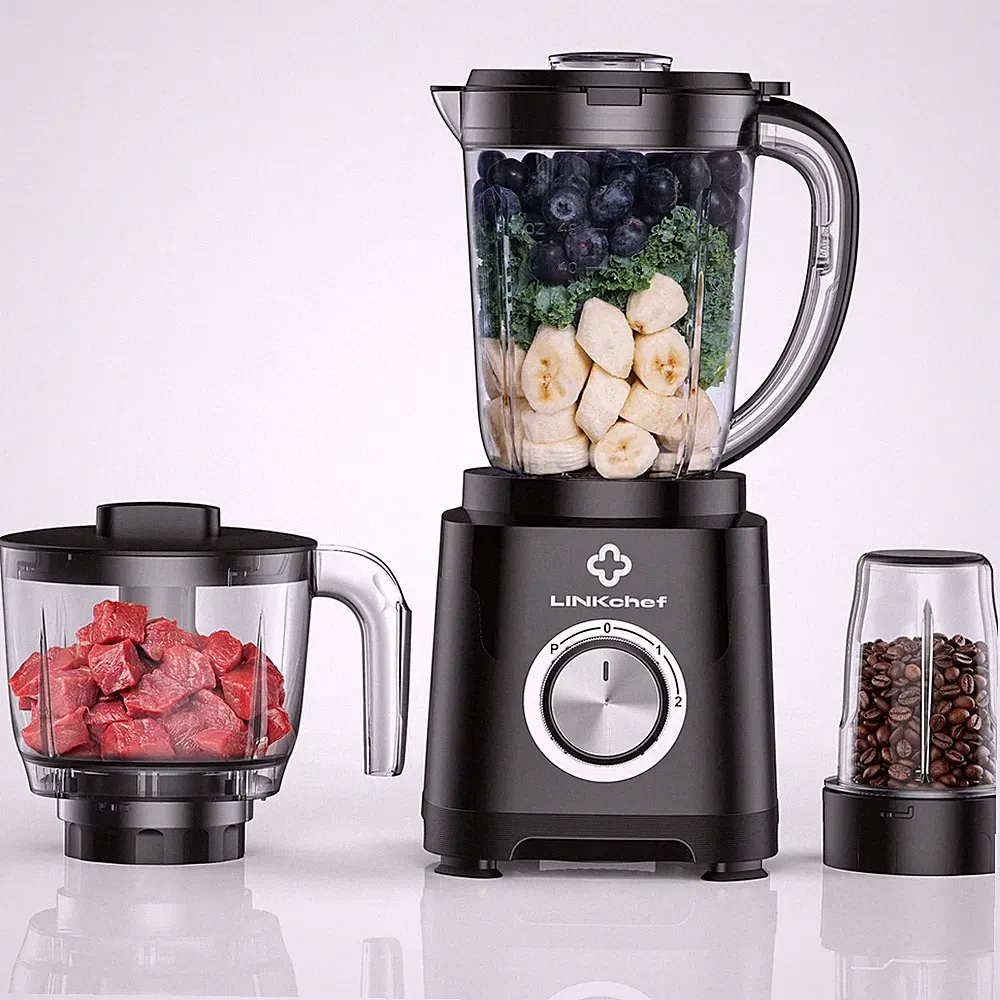 LINKChef 57oz Blender Food Processor Combo Chopper Grinder 450W Black