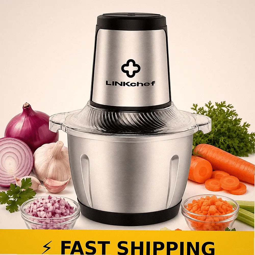 LINKChef 6-Cup Food Processor - Electric Chopper & Meat Grinder