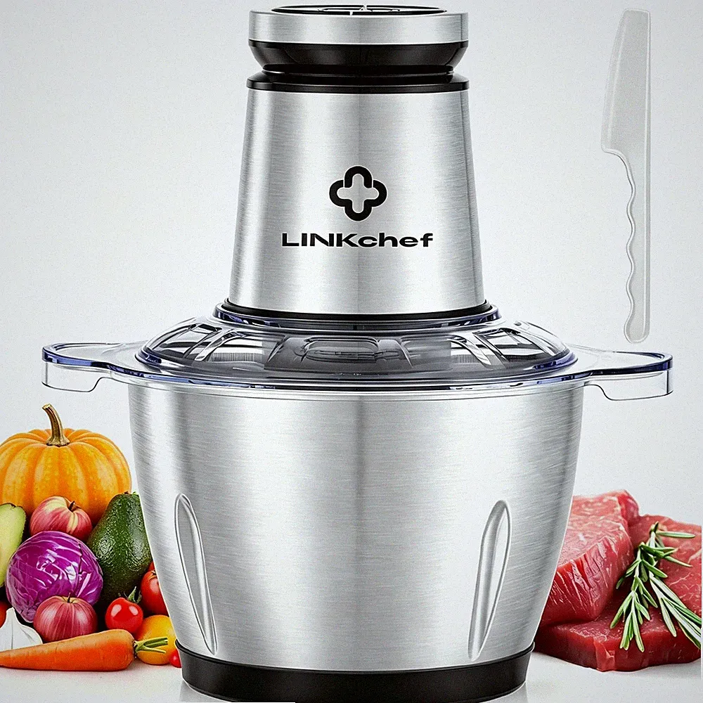 LINKChef Food Processor, 10 Cup Electric Food Chopper, 600W Meat Grinder