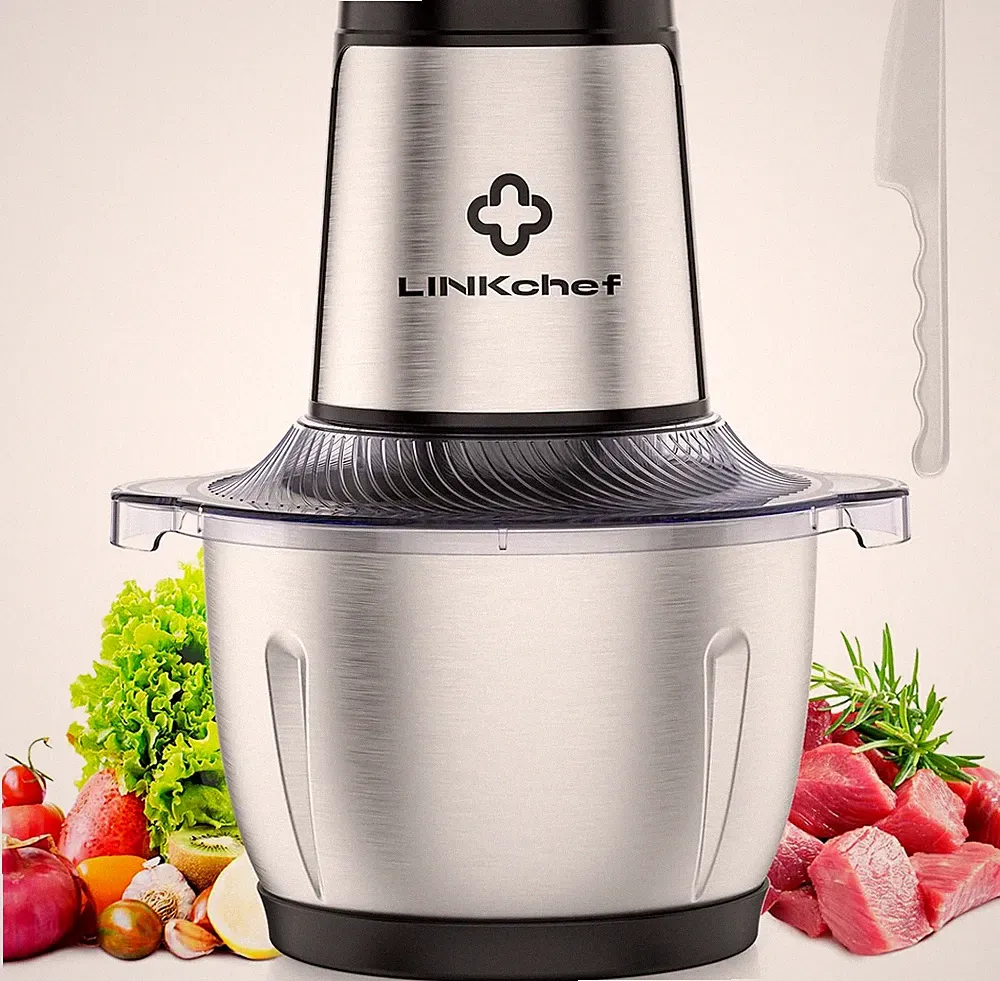 LINKChef Food Processor, 6 Cup Mini Food Chopper, 250W Electric Meat Grinder wit