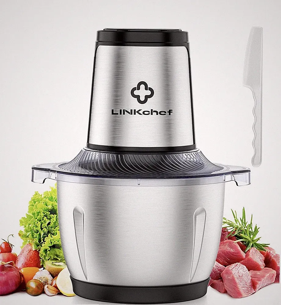 LINKChef Food Processor Small, 6 Cup Food Chopper with Container, 1.5L 250W