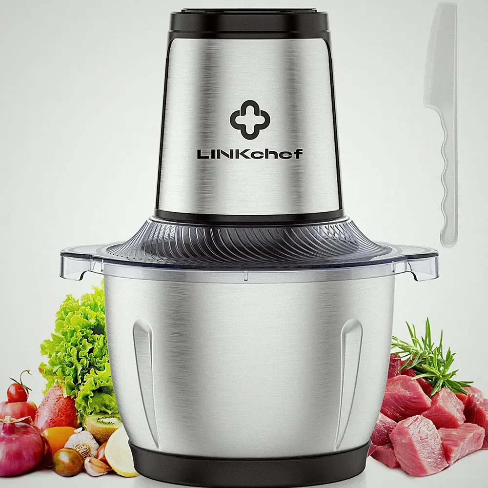 LINKChef Food Processor Small, 6 Cup Food Chopper with Container, 1.5L 250W