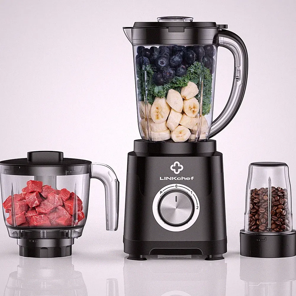 LINKChef Smoothie Blender 57oz Food Processor Combo with Powerful Chopper Grinde