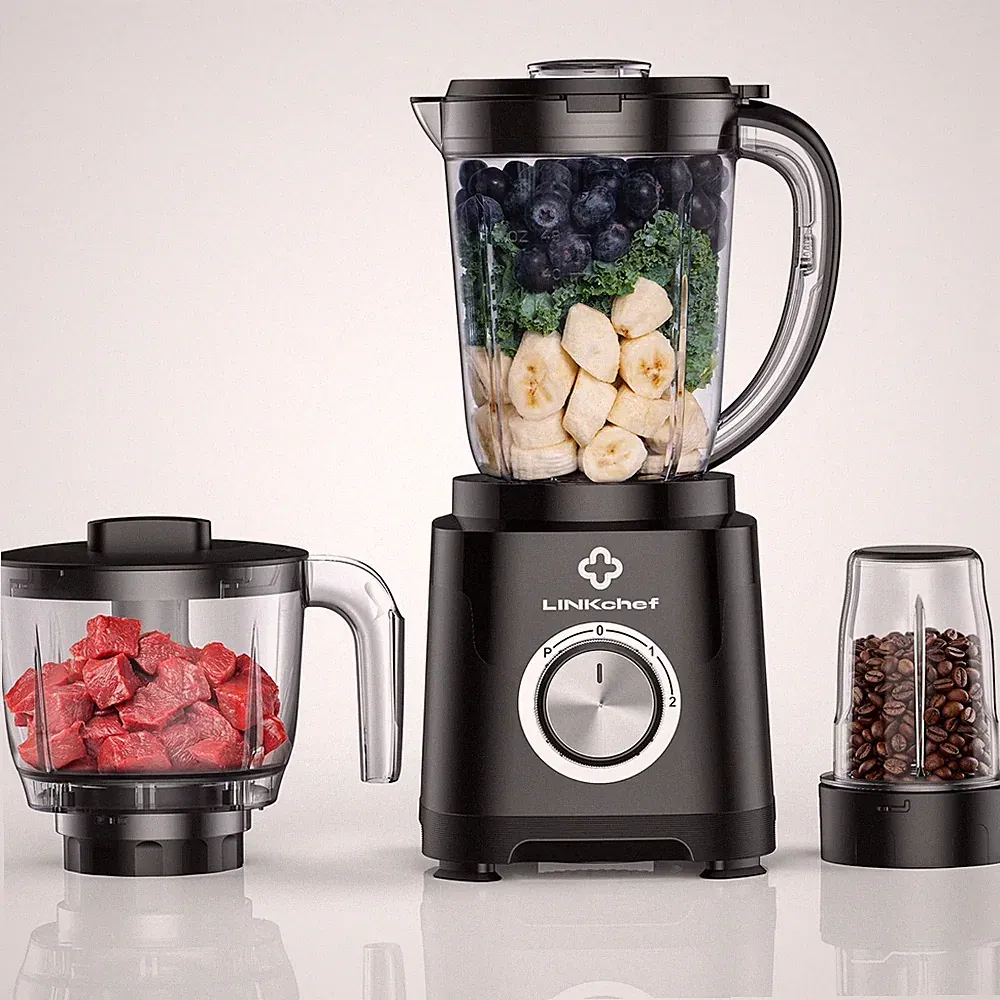 LINKChef Smoothie Blender 57oz Food Processor Combo with Powerful Chopper Grinde