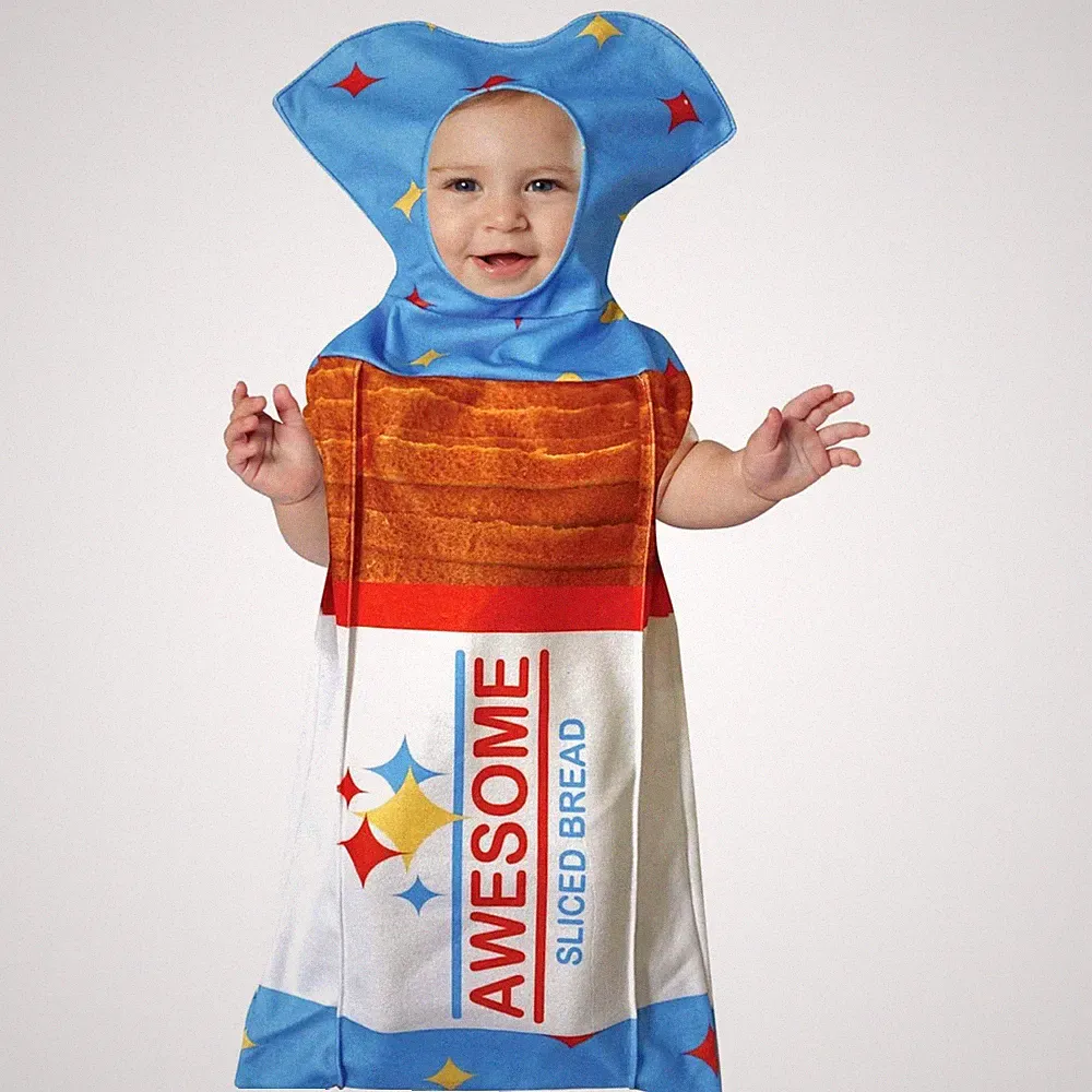 Loaf of Sliced Bread Breakfast Food Bunting Infant Baby Boys Girls Costume 3-9M