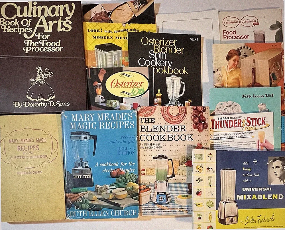 Lot 14 Blender Food Processor Cookbooks Oster Osterizer Kitchen Aid Mary Meade