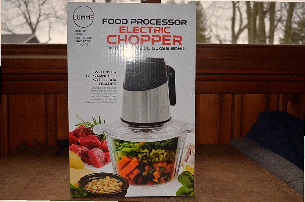 LUMME FOOD PROCESSOR ELECTRIC CHOPPER WITH 8 CUP GLASS BOWL BRAND NEW