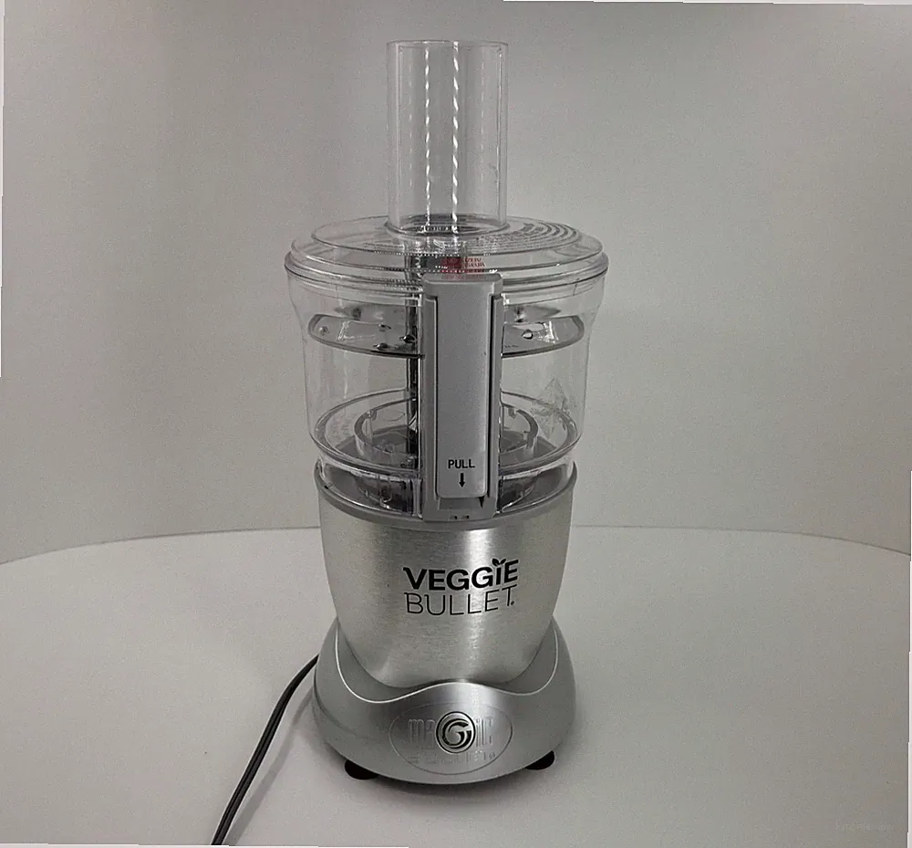 Magic Bullet Veggie Bullet Electric Food Processor Motor and Top Silver Color