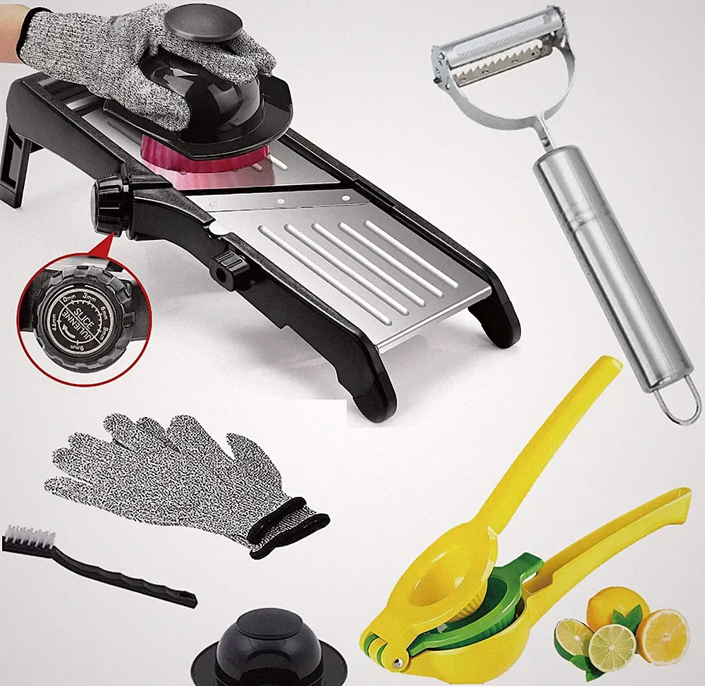 Mandoline Slicer for Kitchen Stainless Steel Food Chopper with Adjustable Blades