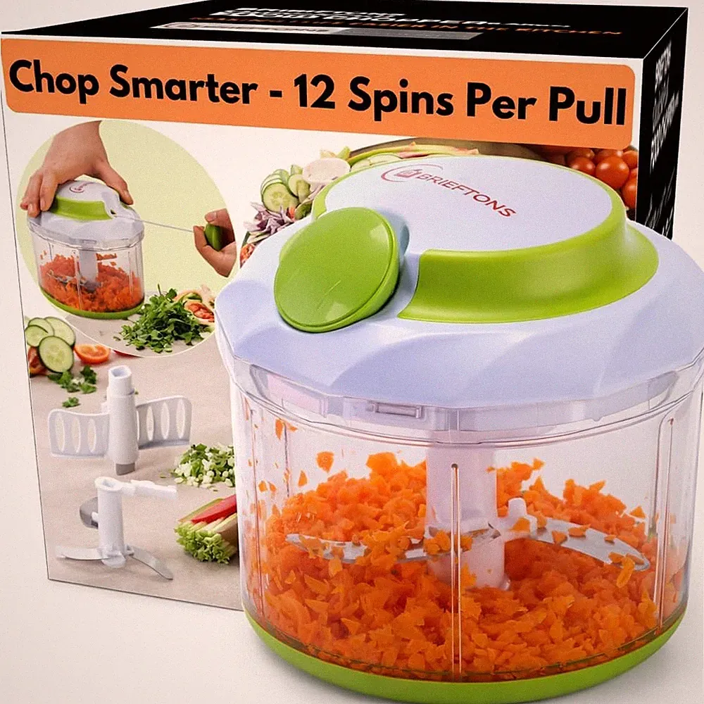 Manual Food Chopper 4-Cup Hand Pull for Veggies and Herbs