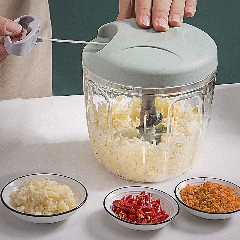 Manual Food Chopper 500/900ml Meat Mincer Garlic Onion Vegetable Cutter Crusher