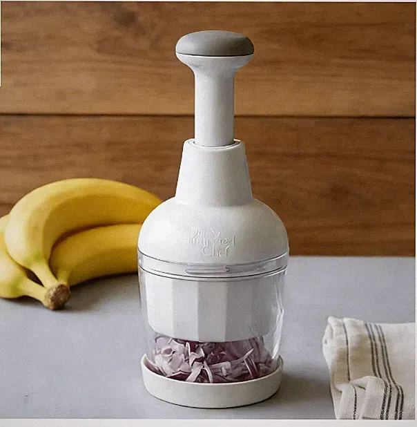 Manual Food Chopper Dishwasher Compatible Clear Transparent Body Vegetable Fruit