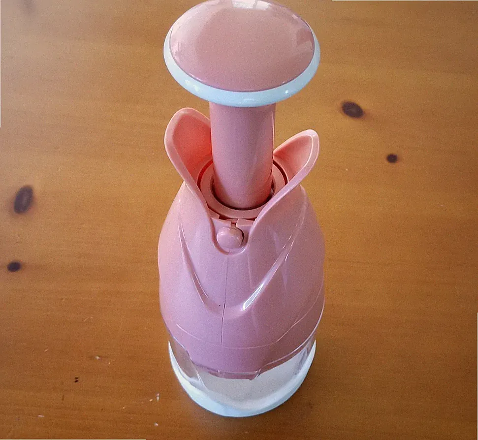 Manual Food Chopper- PINK - w/ Metal Blade