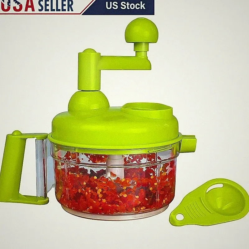 Manual Food Chopper Vegetable Dicer Egg Separator Mixing Blender Kitchen Tool US